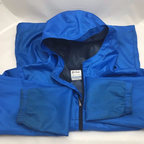 Columbia Boys Sz Large Blue Windbreaker Jacket - Picture 2 of 4